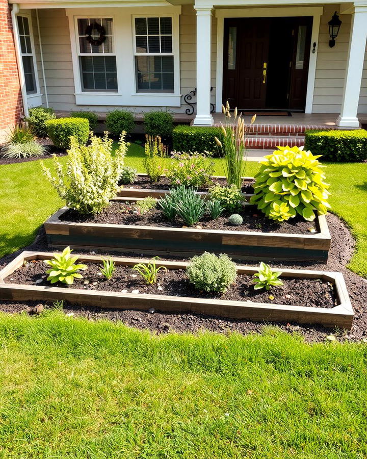 Layered Garden Beds for Depth - 30 Small Front Yard Landscaping Ideas