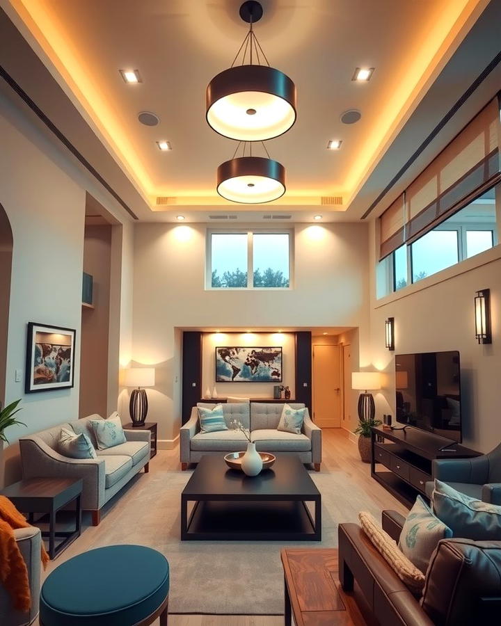 Layered Lighting - 25 Townhouse Interior Design Ideas