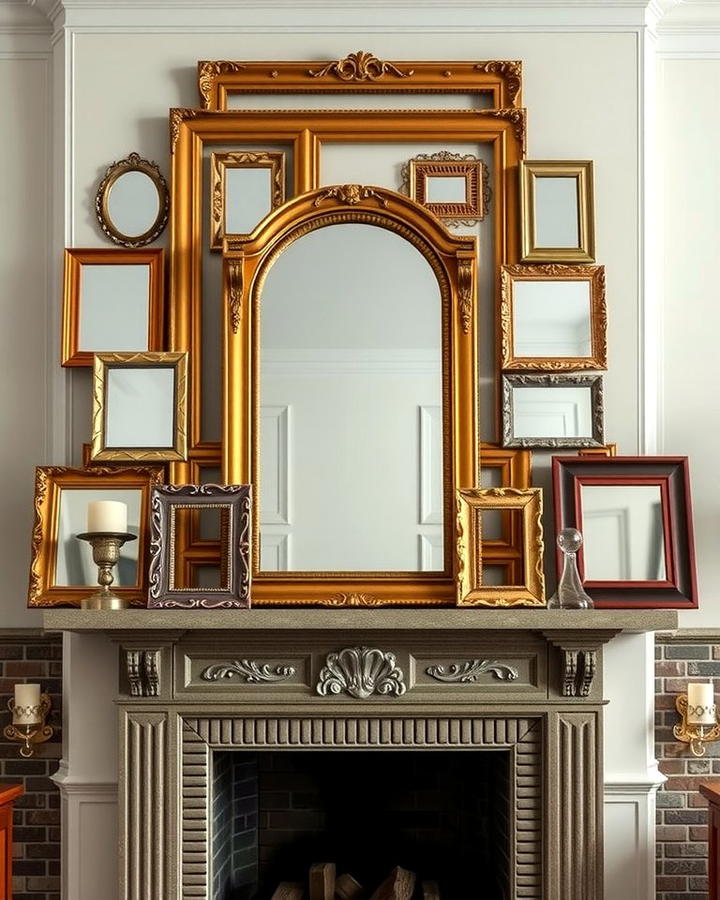 Layered Mirrors and Frames - 25 Mirror Over Fireplace Ideas