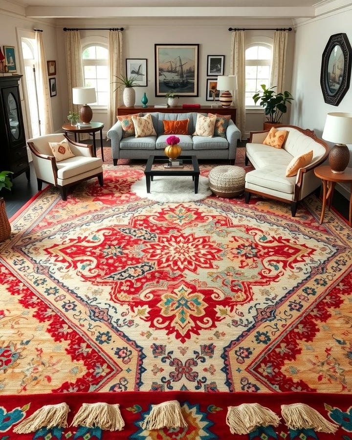 Layered Rugs - 30 Living Room Furniture Ideas