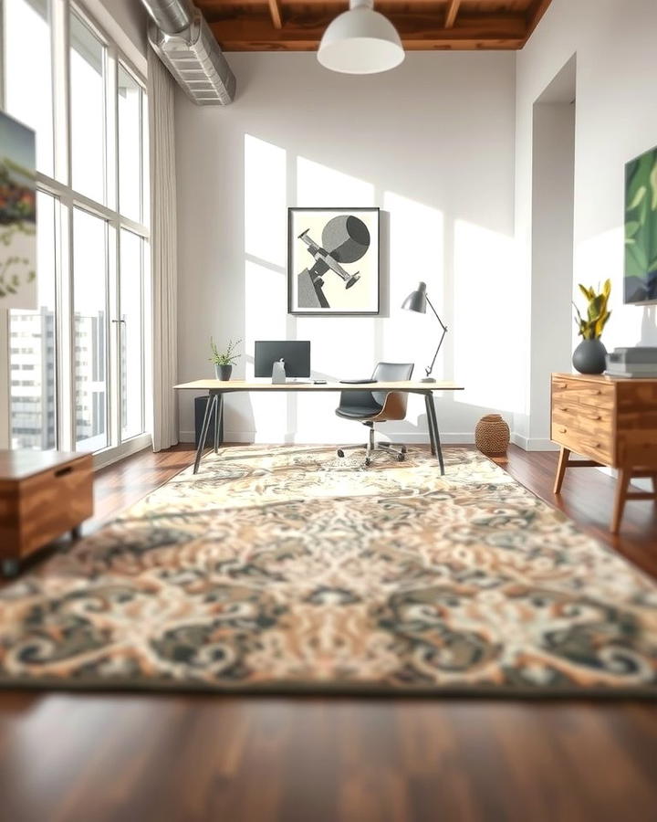 Layered Rugs for Added Depth - 25 Office Rug Ideas