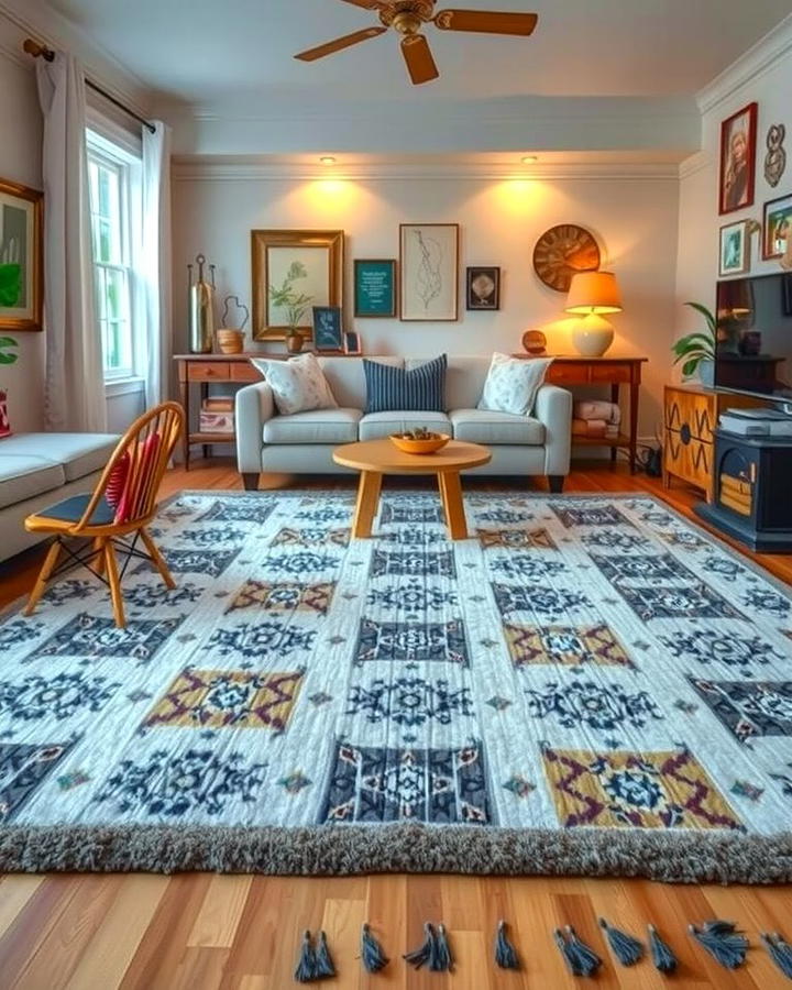 Layered Rugs for Added Dimension - 30 Living Room Rug Ideas