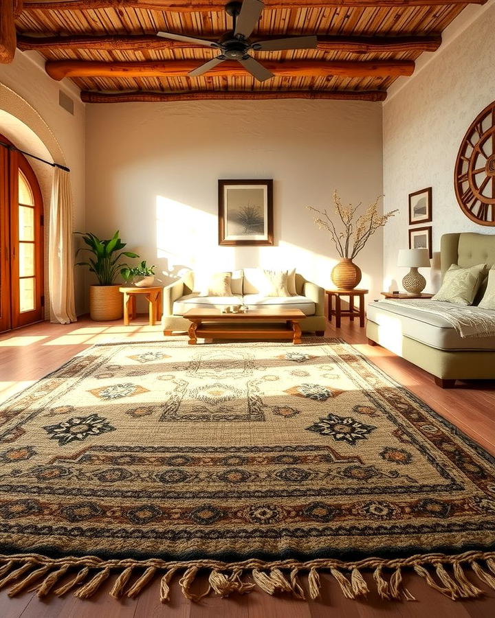 Layered Rugs for Texture - 30 Mediterranean Bedroom Ideas