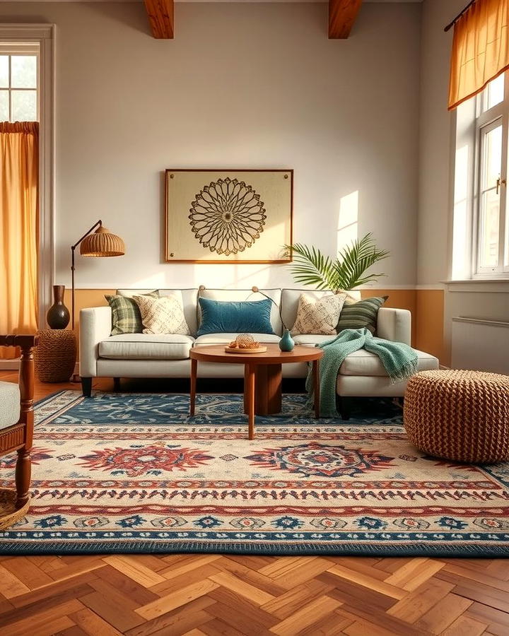 Layered Rugs for a Lush Look - 25 Moody Boho Living Room Ideas