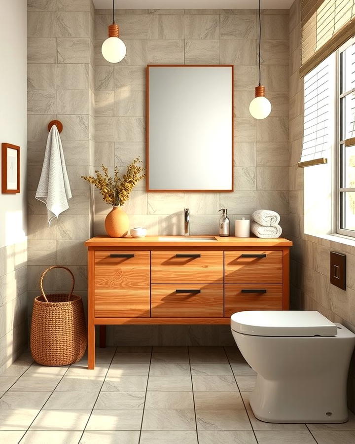 Layered Textures for Depth - 25 Scandinavian Bathroom Ideas