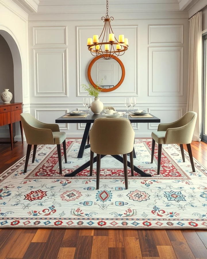 Layering Rugs for Depth and Texture - 25 Modern Dining Room Ideas