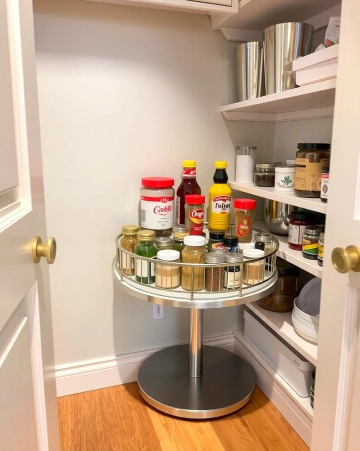 Lazy Susans for Corner Storage - 25 Small Pantry Ideas