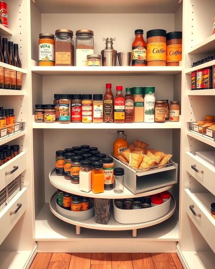 Lazy Susans for Rotating Convenience - 25 Pantry Shelving Ideas