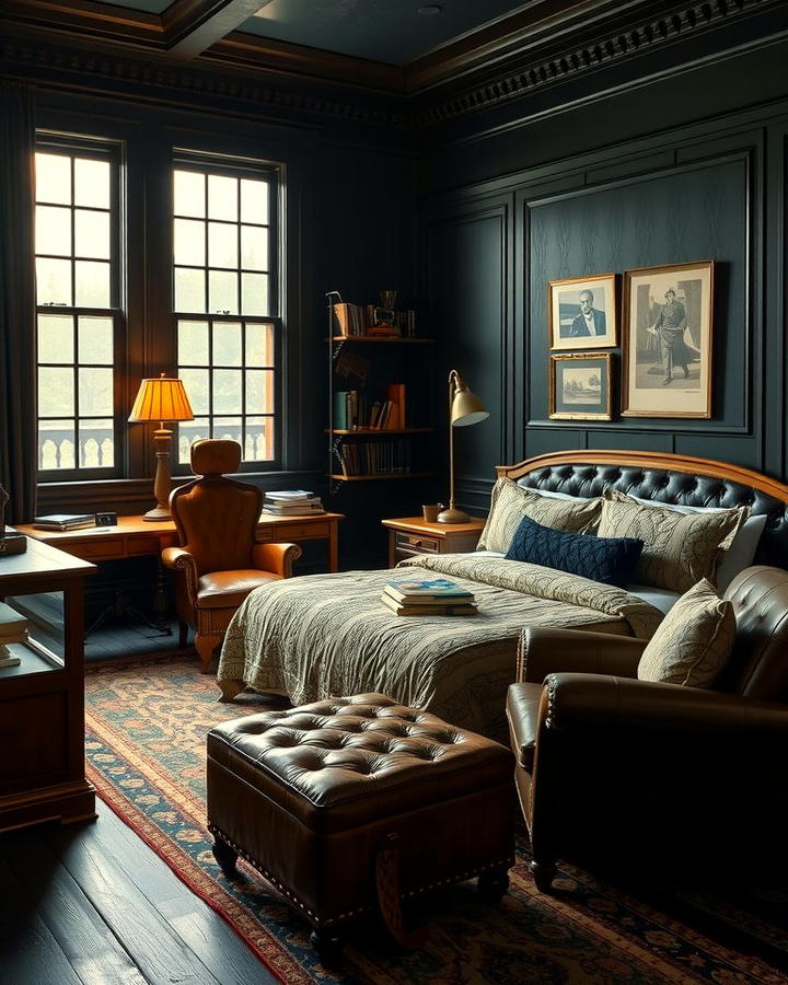 Leather Accents 2 - 30 dark academia bedroom ideas