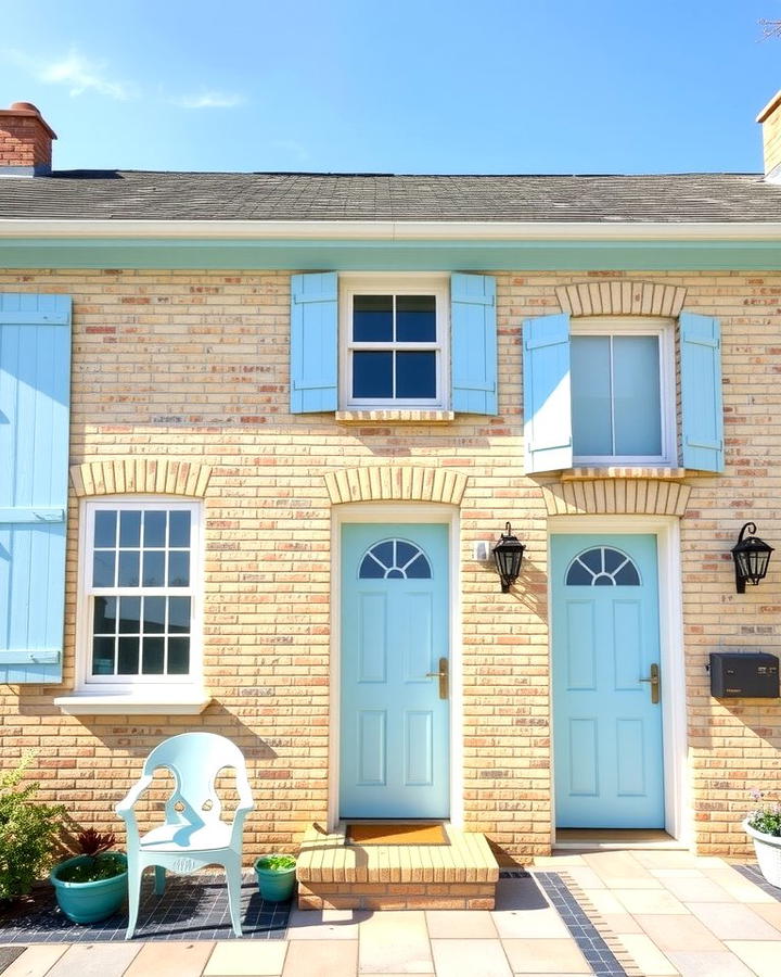 Light Blue Highlights for a Coastal Feel - 30 Blonde Brick House Color Schemes