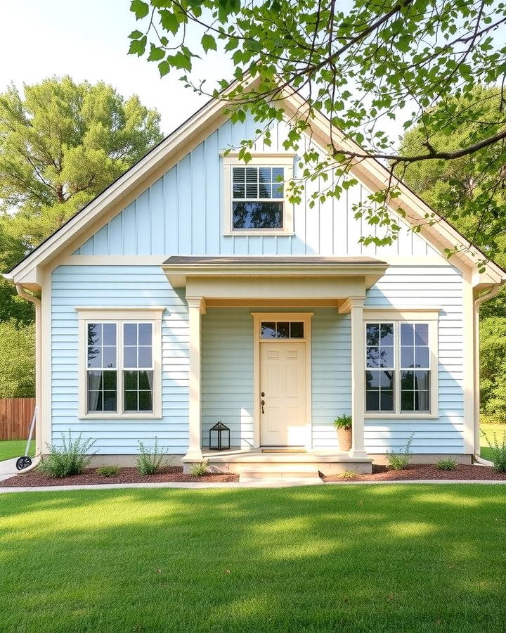 Light Blue with Cream Trim - 30 blue exterior house paint ideas