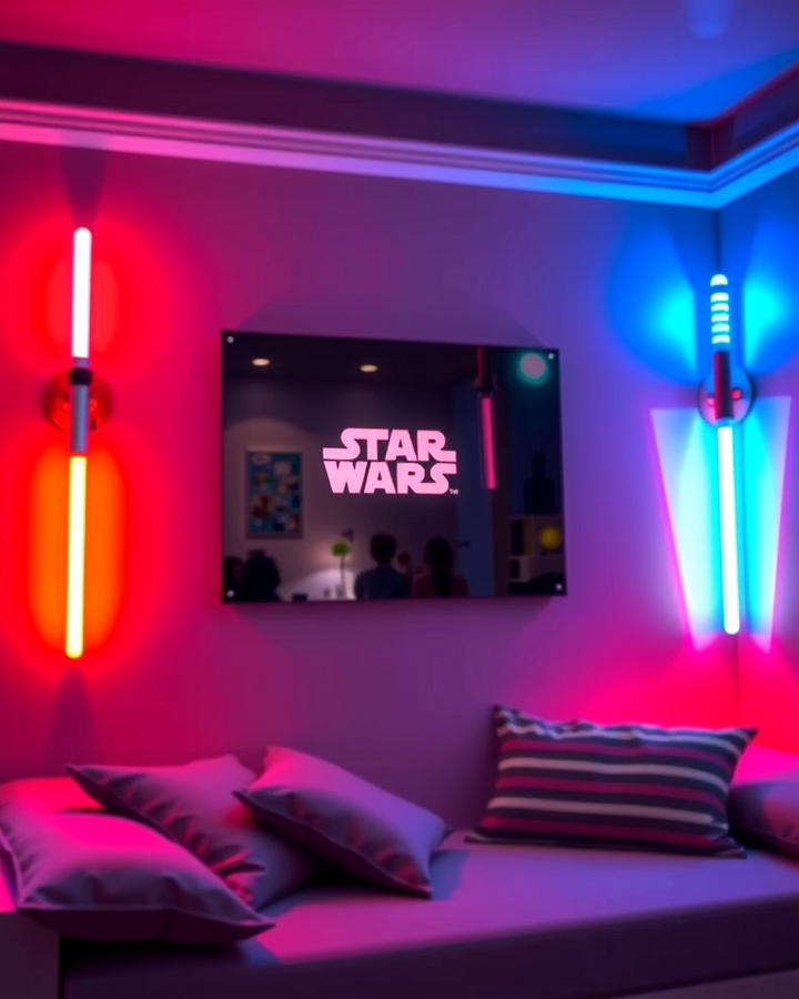 Lightsaber Wall Sconces - 25 Star Wars Room Ideas