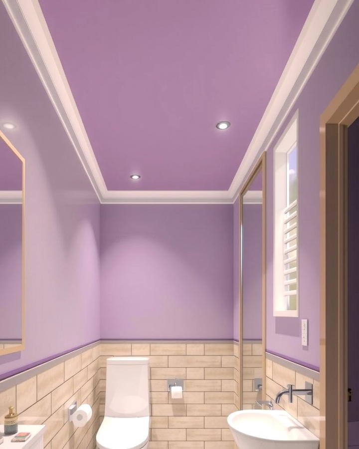 Lilac Ceiling Detail - 25 Purple Bathroom Ideas