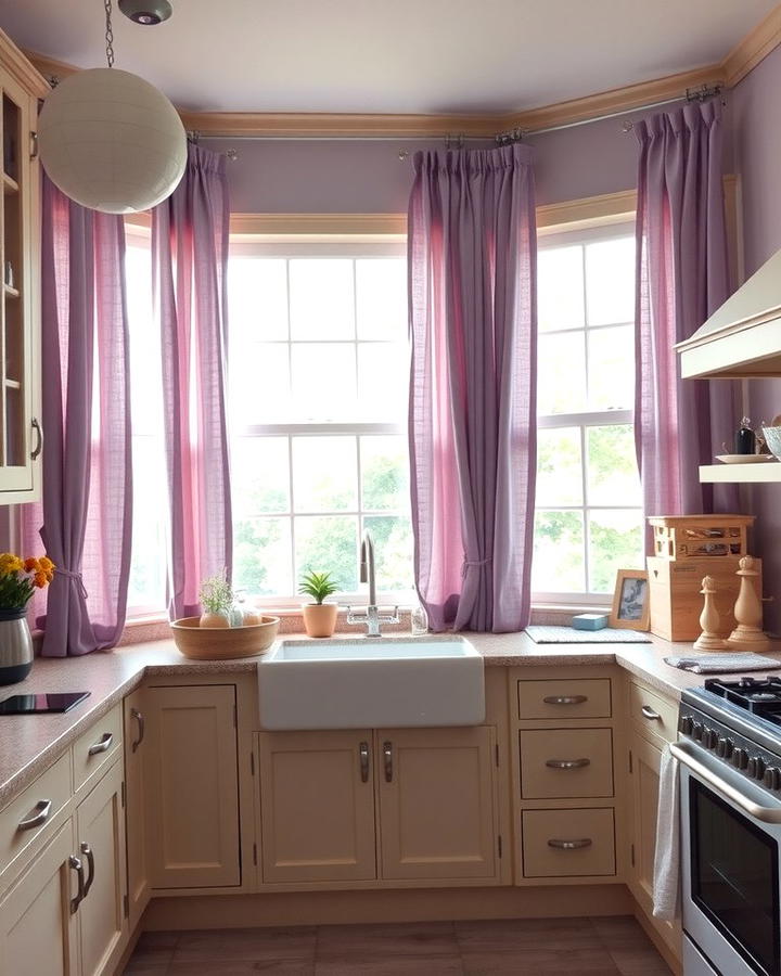 Lilac Curtains - 25 Purple Kitchen Ideas