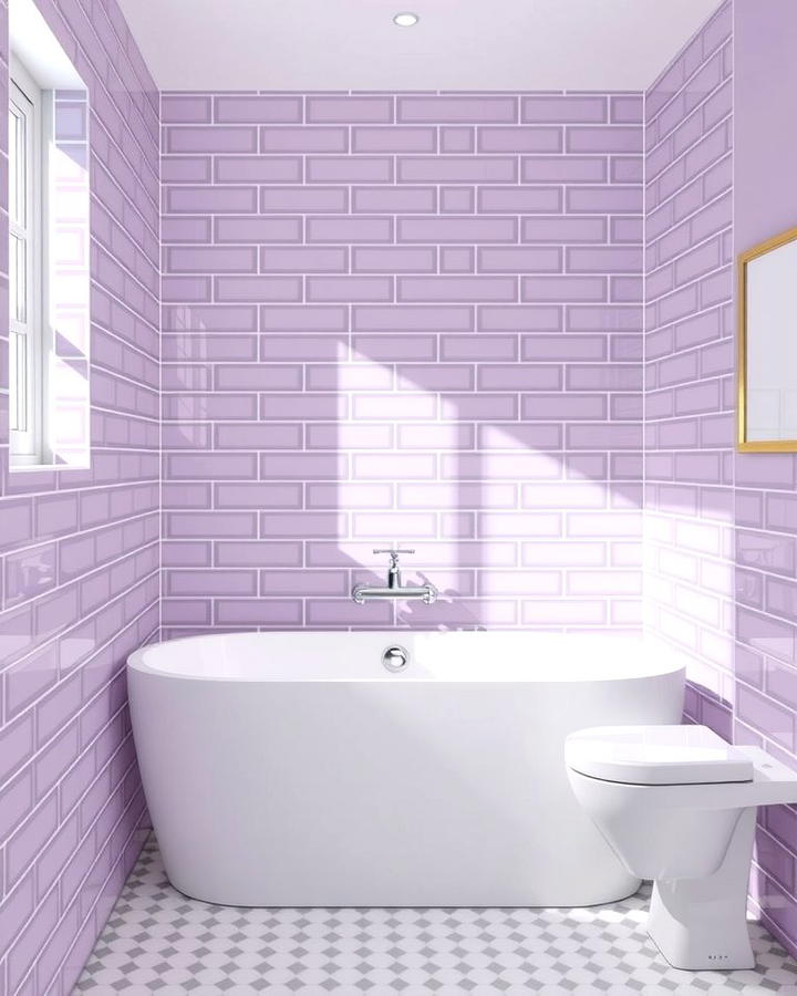 Lilac Subway Tiles - 25 Purple Bathroom Ideas