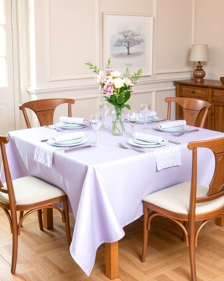 Lilac Table Linens - 25 Purple Dining Room Ideas