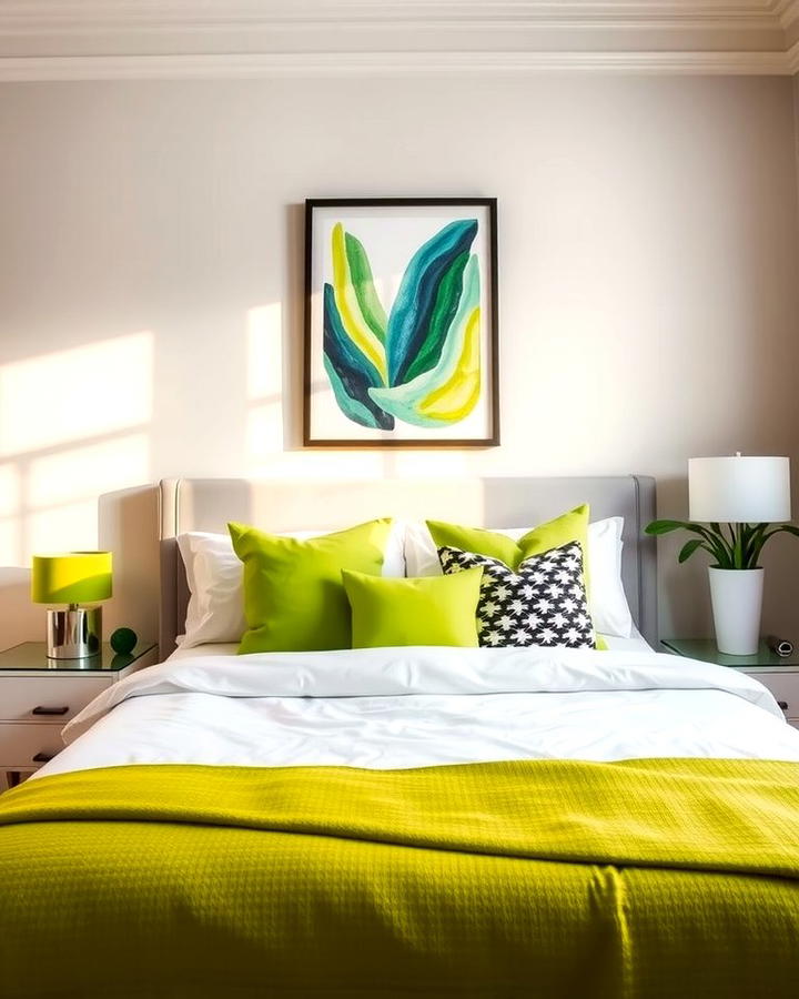 Lime Green Accents for a Vibrant Pop - 30 Green Bedroom Ideas