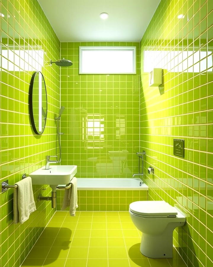 Lime Green Tiles for a Fresh and Vibrant Space - 30 Green Tile Bathroom Ideas