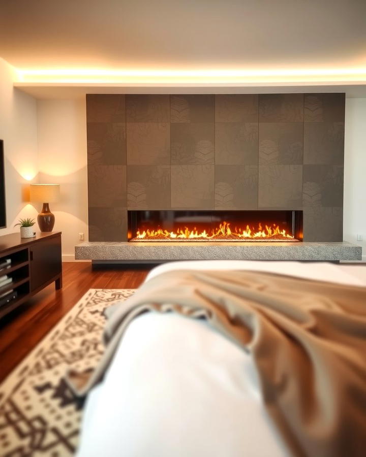 Linear Fireplace - 30 Bedroom Fireplace Ideas