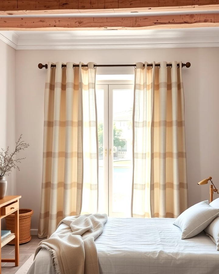 Linen Curtains for Breezy Elegance - 30 Mediterranean Bedroom Ideas