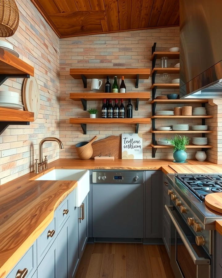 Live Edge Wood Accents - 25 Organic Kitchen Design Ideas