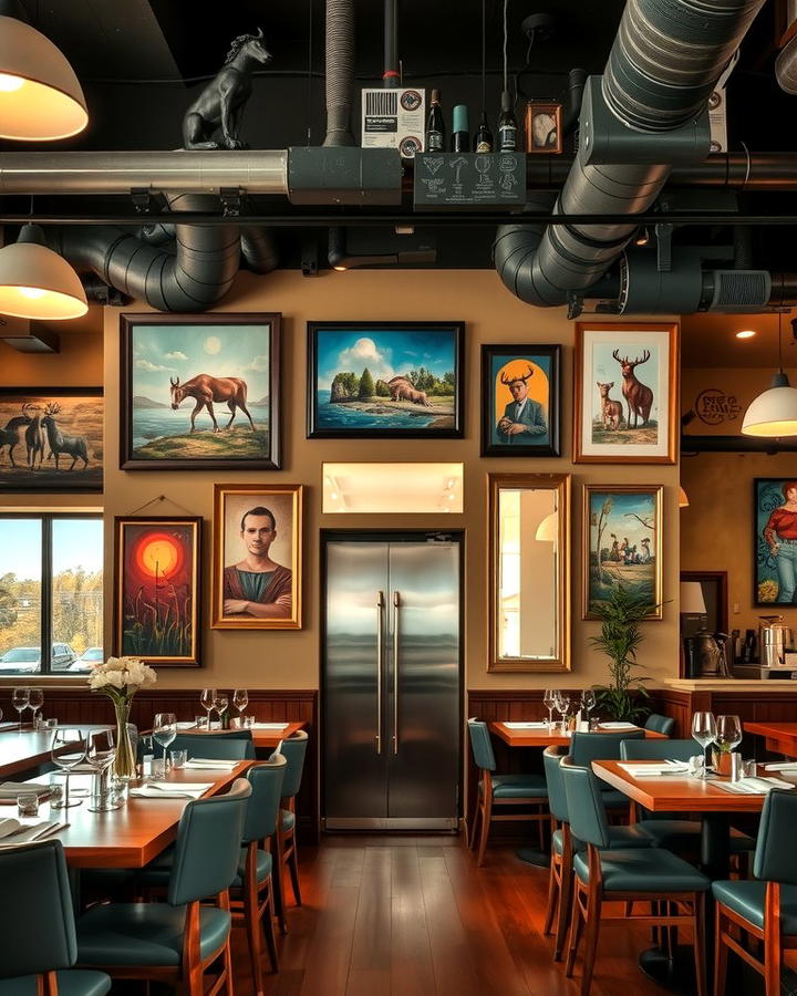 Local Artwork for Authenticity - 25 Restaurant Interior Design Ideas