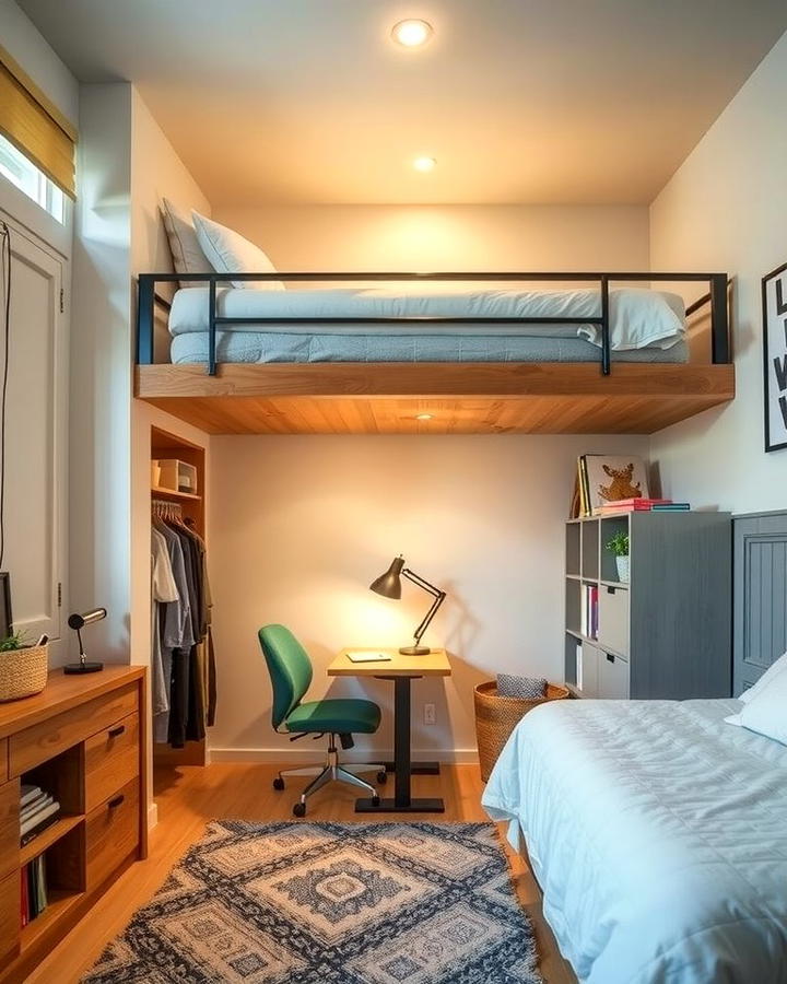 Loft Beds with Study Nooks - 25 Shared Bedroom Ideas for Small Rooms