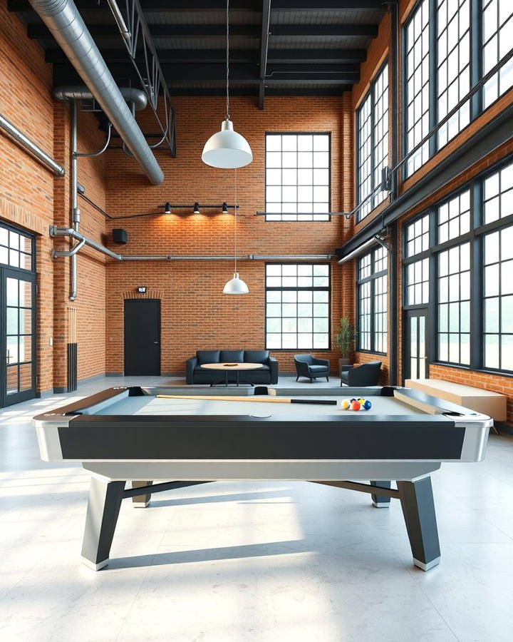 Loft Style Pool Table Room - 25 Pool Table Room Ideas