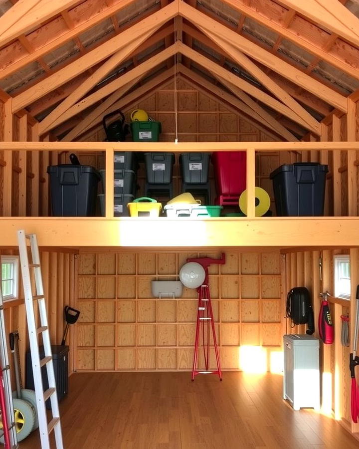 Loft Style Storage - 25 Pole Barn Interior Ideas