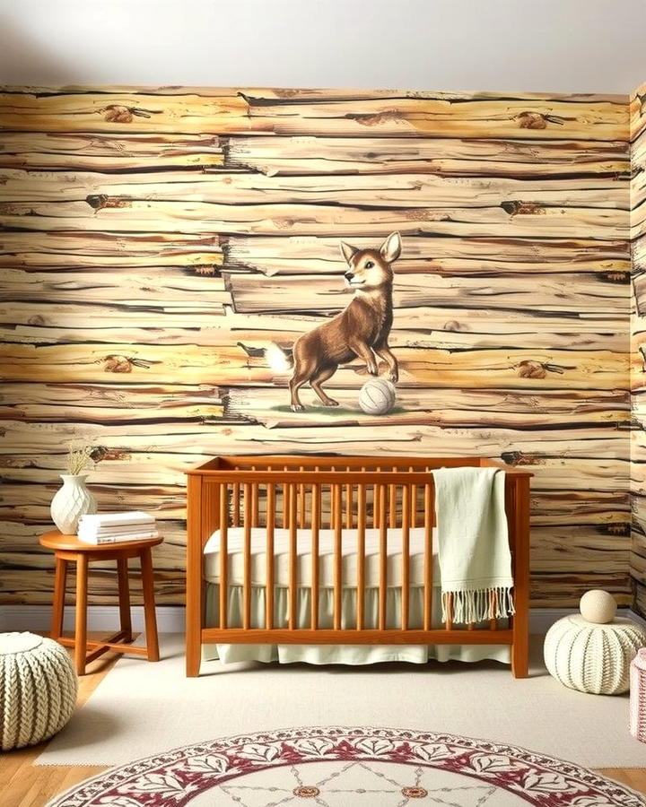 Log Cabin Wallpaper - 25 Rustic Nursery Ideas