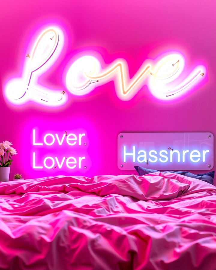 Lover Inspired Neon Signs - 25 Taylor Swift Themed Bedroom Decor Ideas