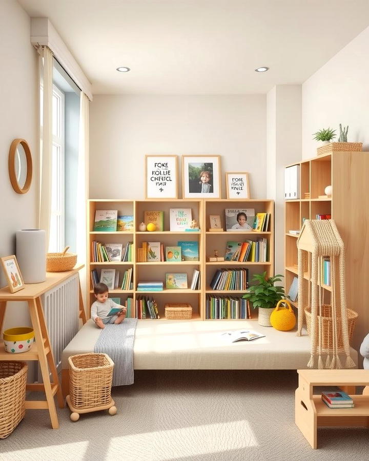 Low Bookshelves for Easy Access - 25 montessori nursery ideas