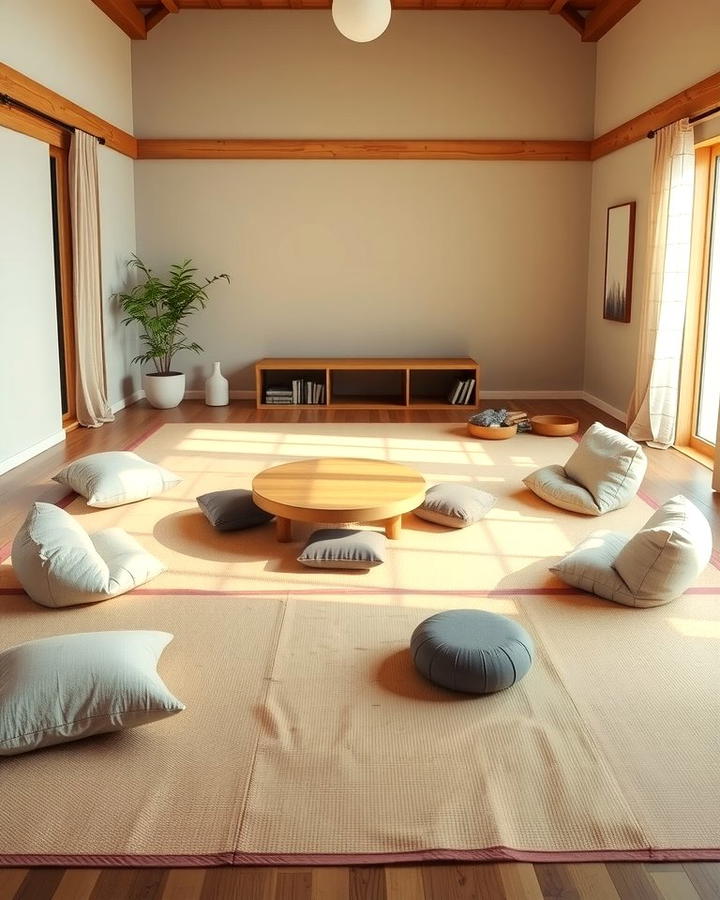 Low Seating Arrangements - 30 Zen Living Room Ideas