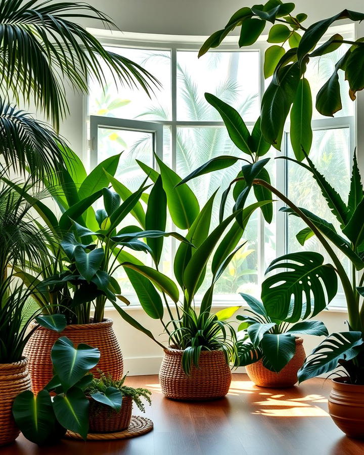 Lush Indoor Plants - 25 Tropical Living Room Ideas