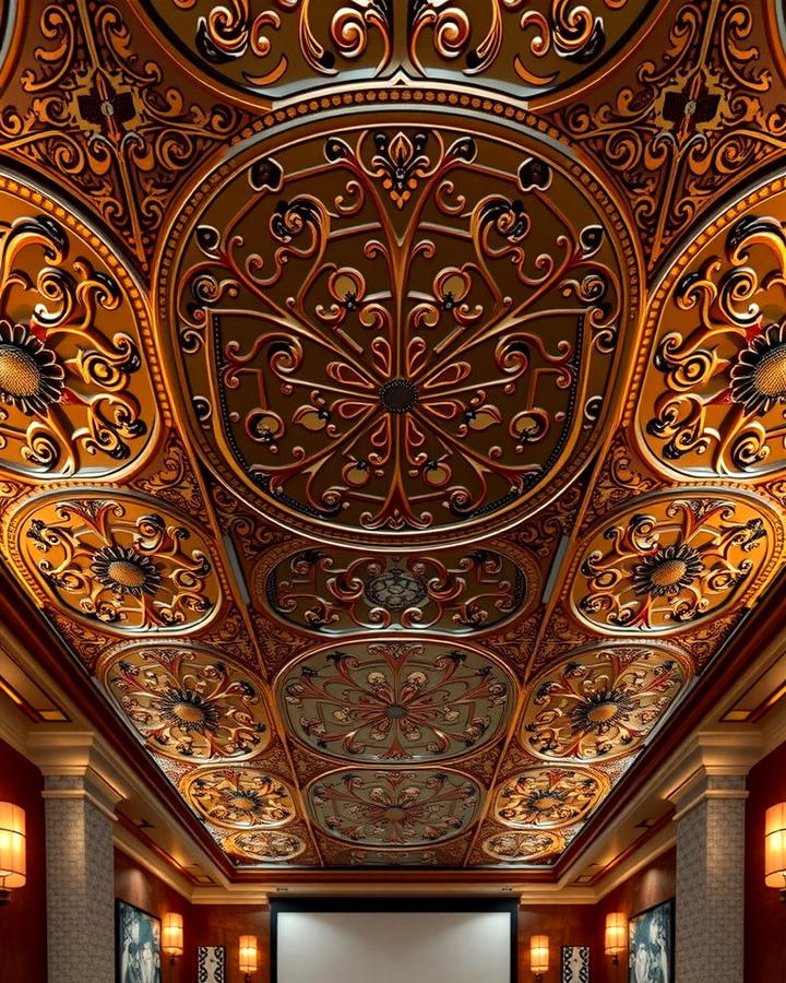 Luxurious Detailing for Home Theaters - 25 Tin Ceiling