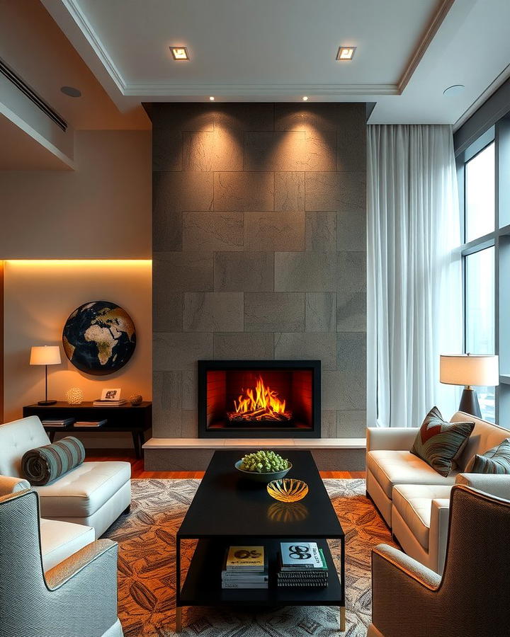 Luxurious Fireplace - 25 Penthouse Design Ideas