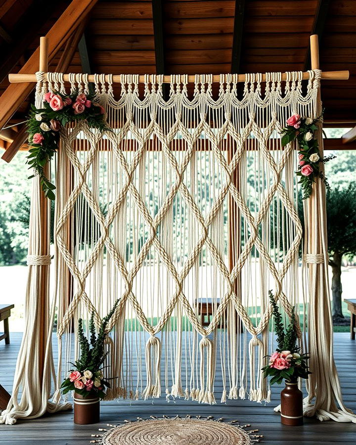 Macrame Backdrop - 30 Wedding Altar Ideas