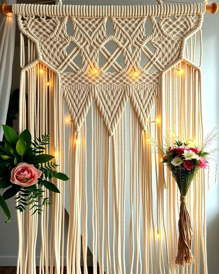 Macrame Hanging Decor - 30 Wedding Backdrop Ideas