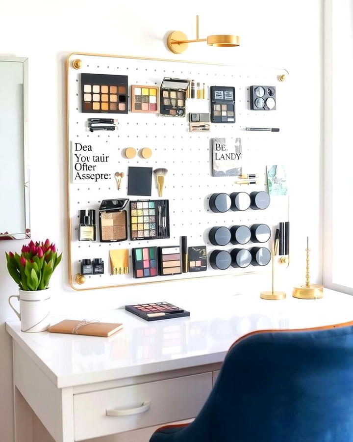 Magnetic Boards for Makeup Accessibility - 25 vanity organization ideas