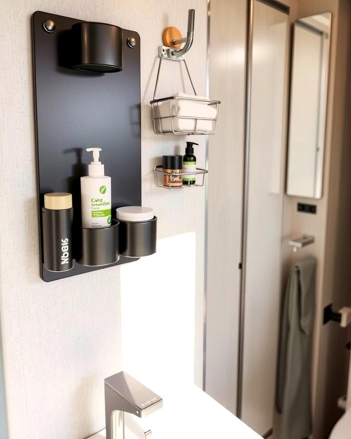 Magnetic Storage Solutions - 25 Small Rv Bathroom Ideas