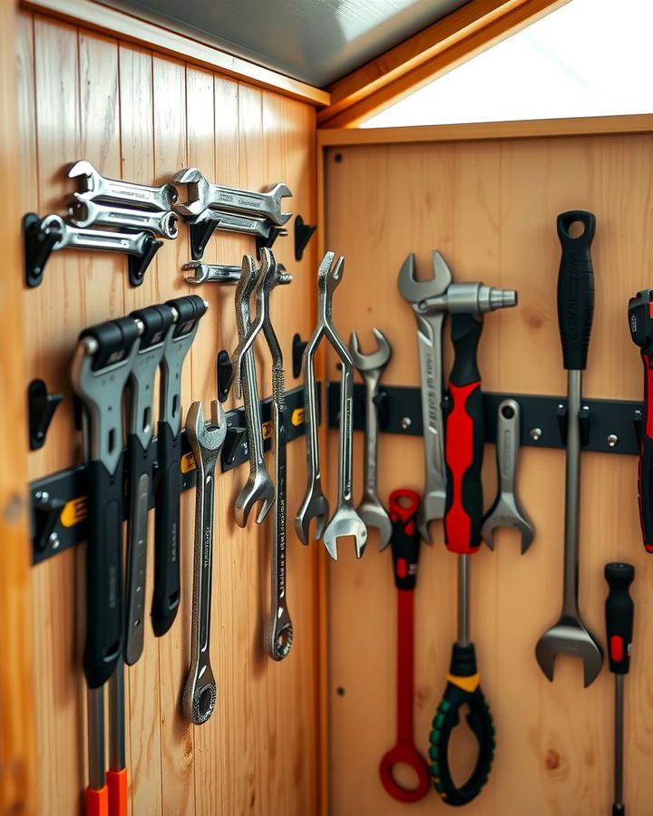 Magnetic Strips for Metal Tools - 25 Shed Organization Ideas