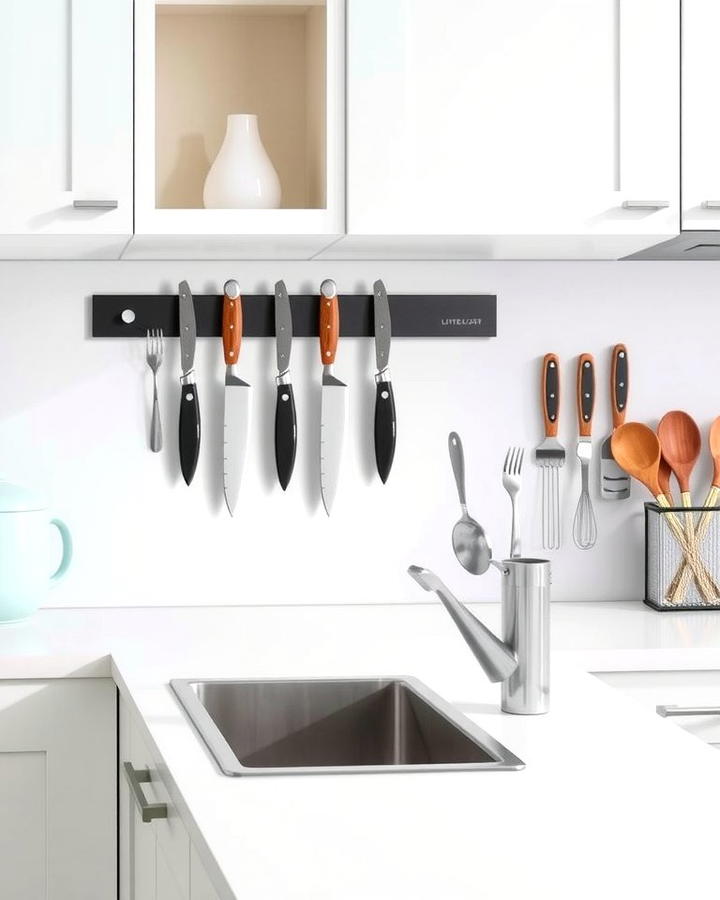 Magnetic Strips for Small Items - 25 Small Apartment Storage Ideas