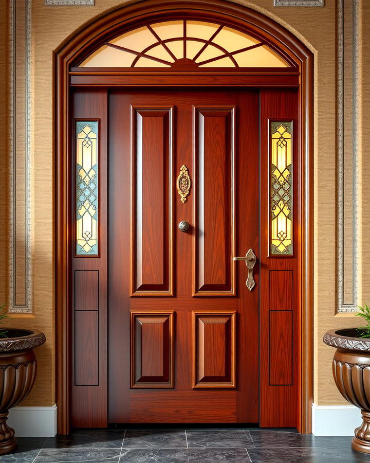 Mahogany Sophistication - 25 Stained Front Door Ideas