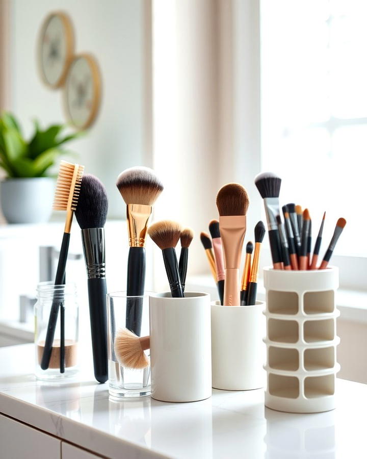 Makeup Brush Holders for Hygiene 2 - 25 vanity organization ideas