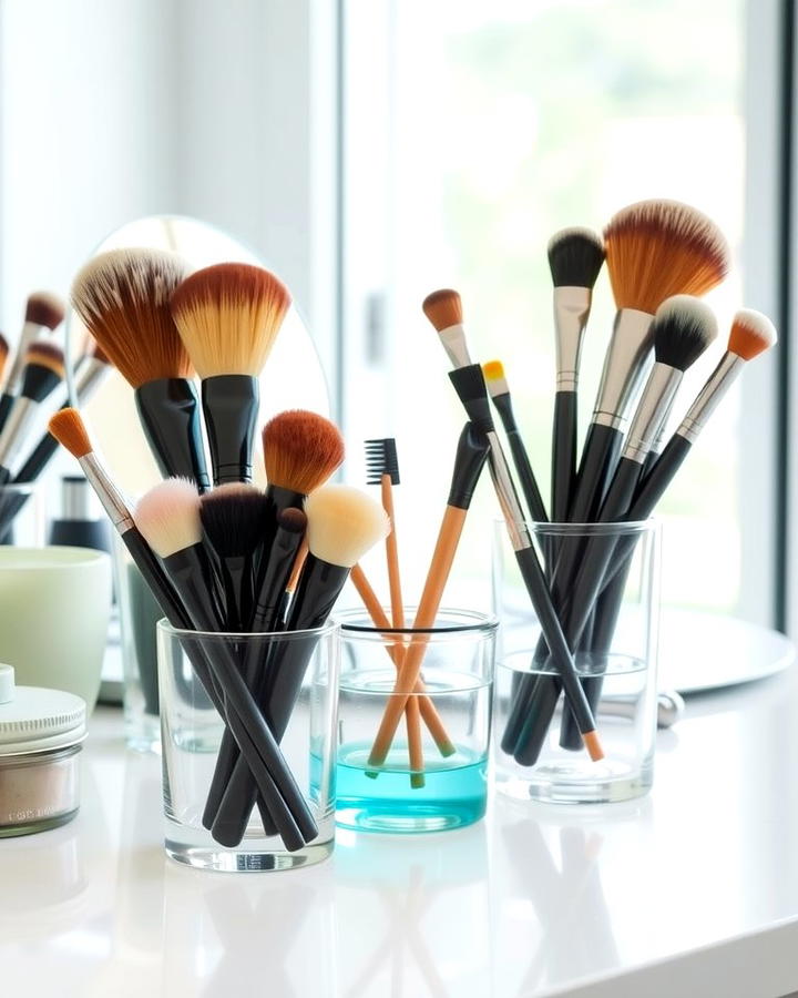 Makeup Brush Holders for Hygiene - 25 vanity organization ideas