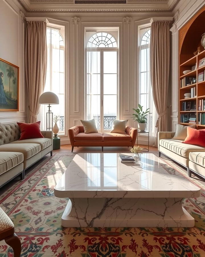 Marble Coffee Tables - 25 Parisian-style Living Room Ideas