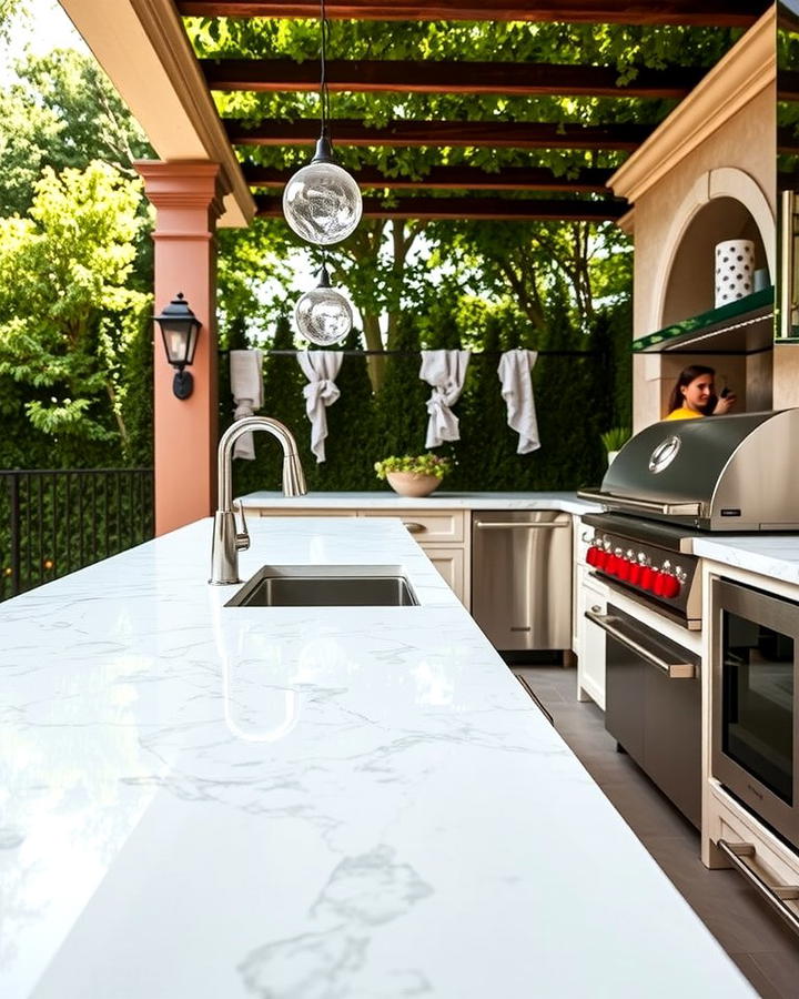 Marble Countertops 2 - 25 Types of Outdoor Kitchen Countertops