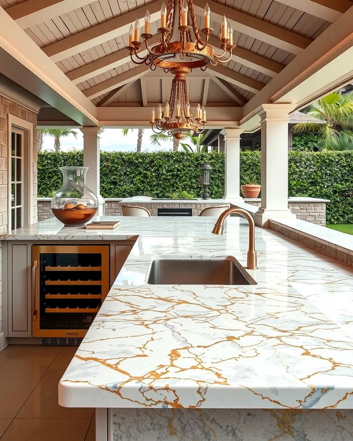 Marble Countertops for Timeless Elegance - 25 Outdoor Countertop Ideas