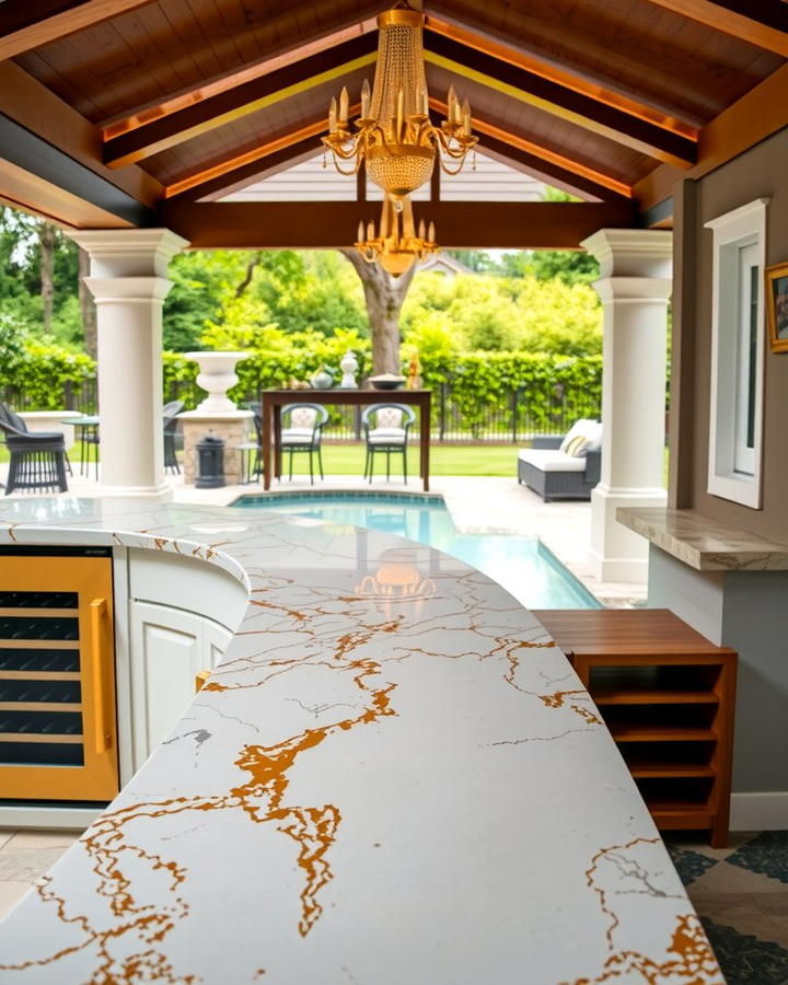 Marble Countertops for a Luxurious Finish - 25 Outdoor Countertop Ideas