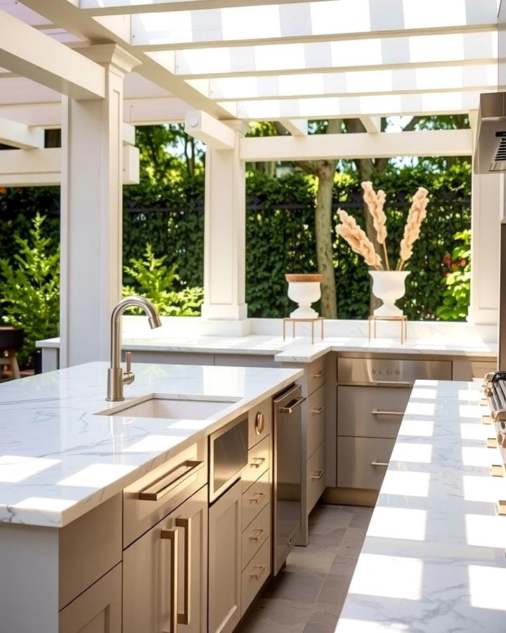 Marble Countertops - 25 Types of Outdoor Kitchen Countertops